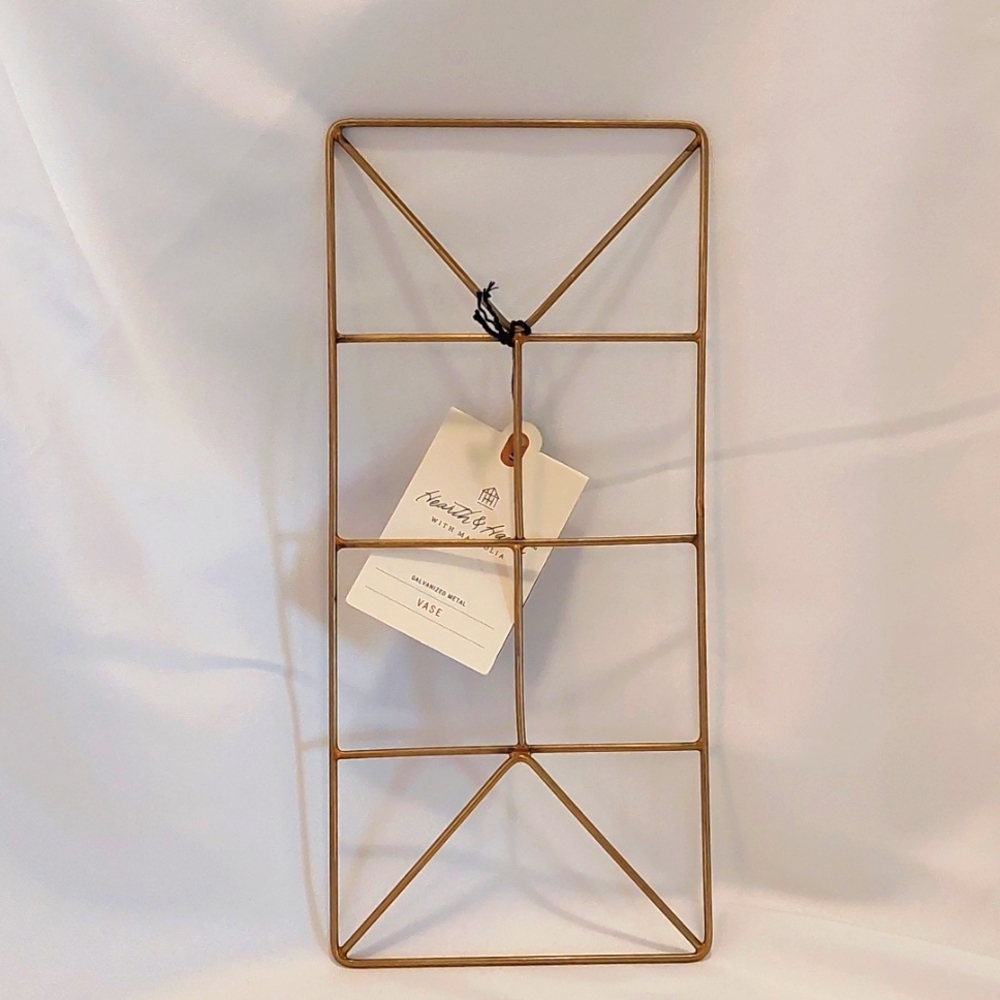 New Hearth & Hand With Magnolia Vase Galvanized Metal For Flowers Napkins